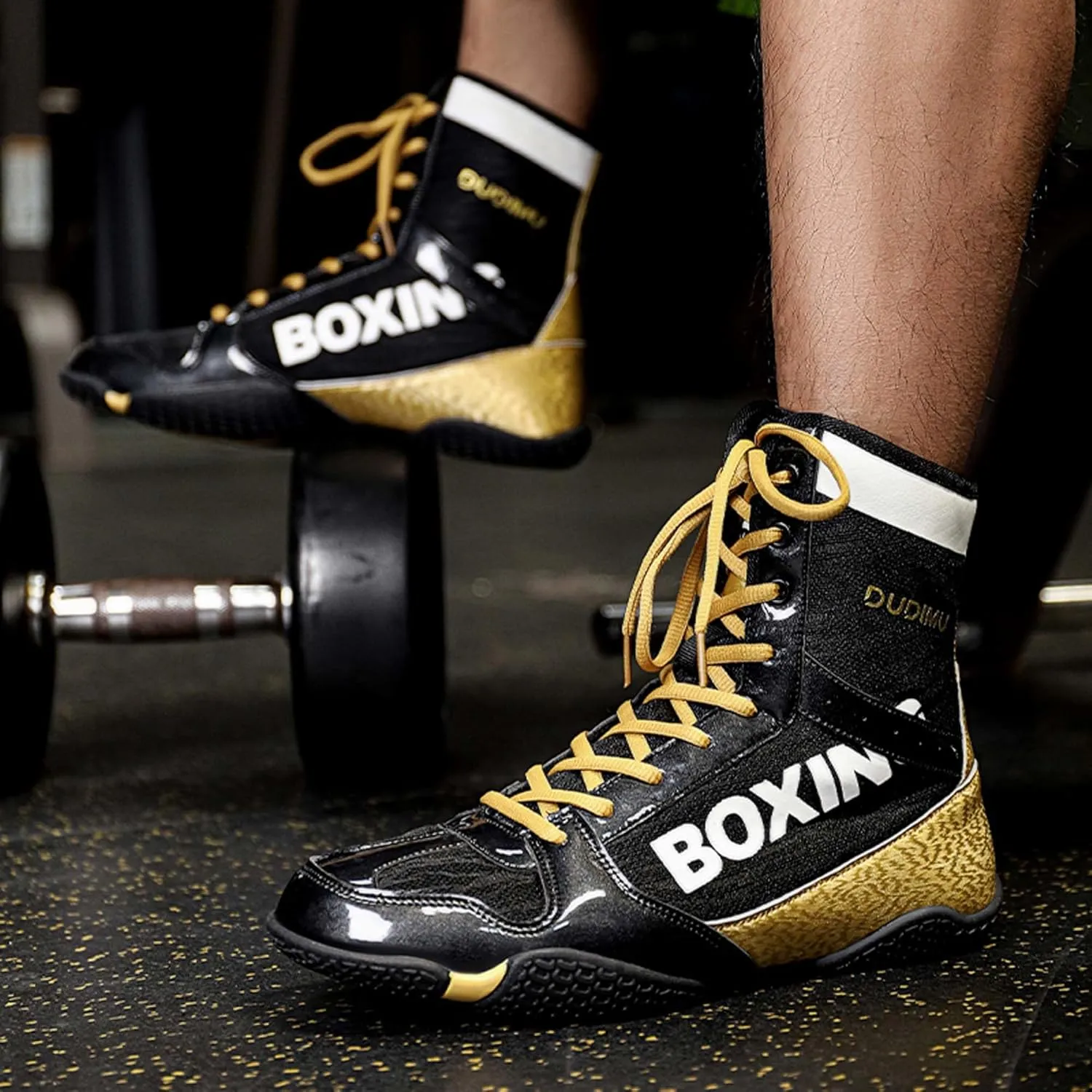 Men's Wrestling Boxing Shoes, Men's High Top Boxing Boots, All-Around Protection, Provides Stability, Breathable Mesh Upper, Sports, Fighting, Fitness, Weightlifting, Martial Arts