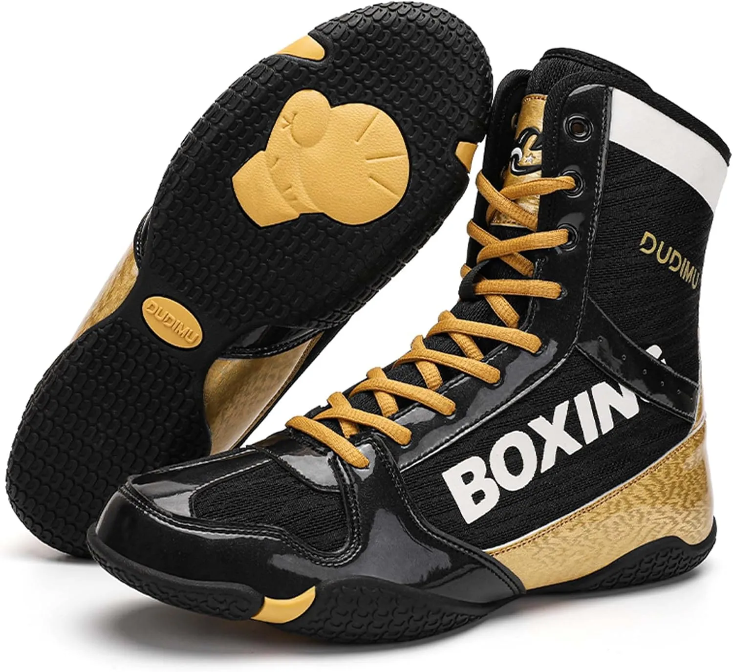 Men's Wrestling Boxing Shoes, Men's High Top Boxing Boots, All-Around Protection, Provides Stability, Breathable Mesh Upper, Sports, Fighting, Fitness, Weightlifting, Martial Arts