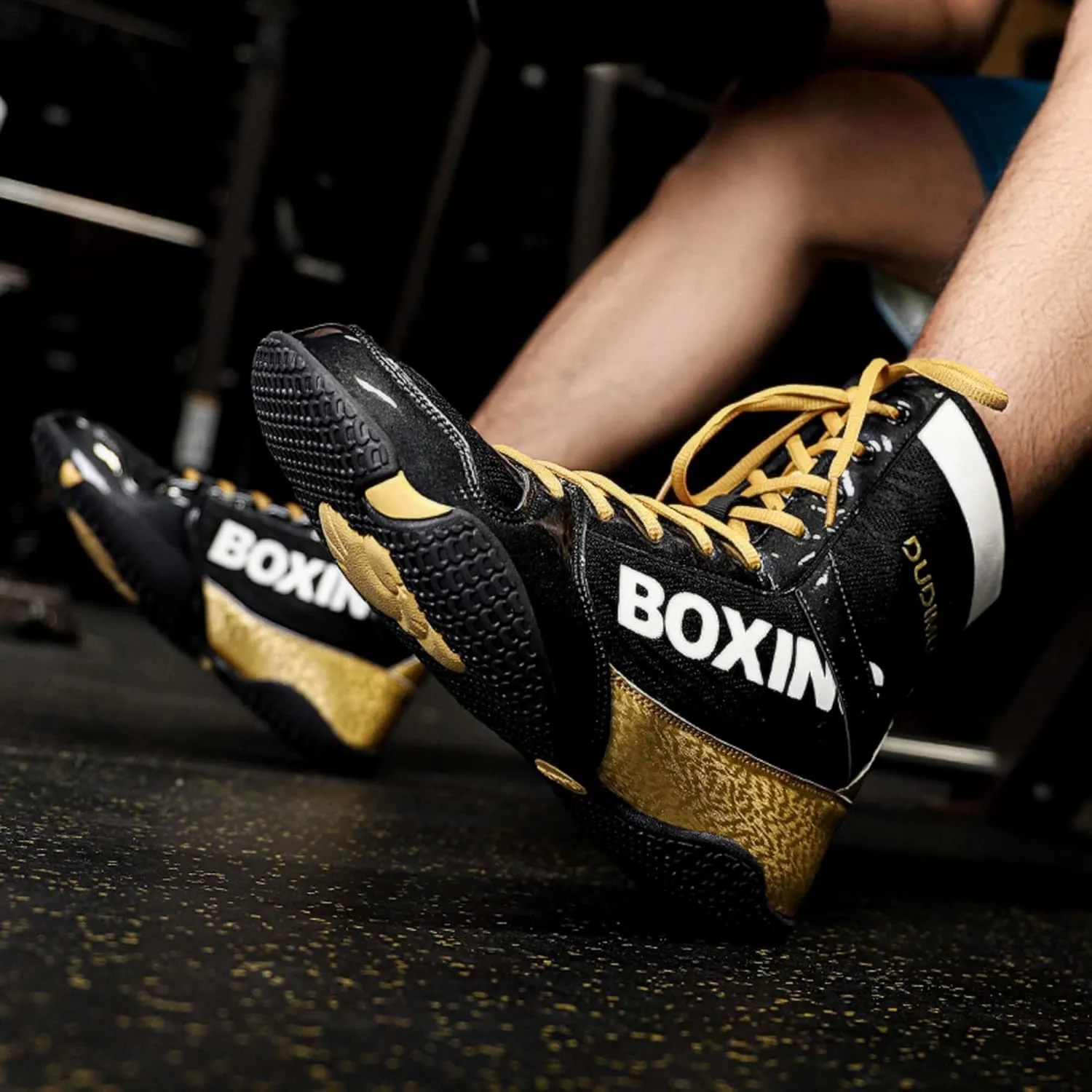 Men's Wrestling Boxing Shoes, Men's High Top Boxing Boots, All-Around Protection, Provides Stability, Breathable Mesh Upper, Sports, Fighting, Fitness, Weightlifting, Martial Arts