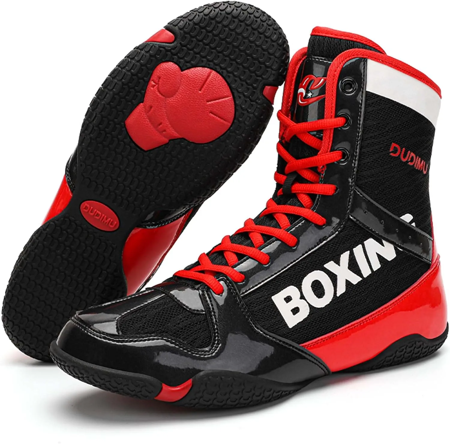 Men's Wrestling Boxing Shoes, Men's High Top Boxing Boots, All-Around Protection, Provides Stability, Breathable Mesh Upper, Sports, Fighting, Fitness, Weightlifting, Martial Arts
