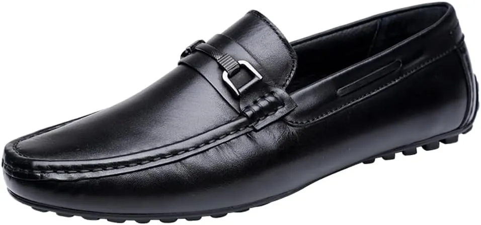 Mens's Loafers Genuine Leather Penny Loafers Slip on Casual Shoes Non Slip Lightweight Office Shoes