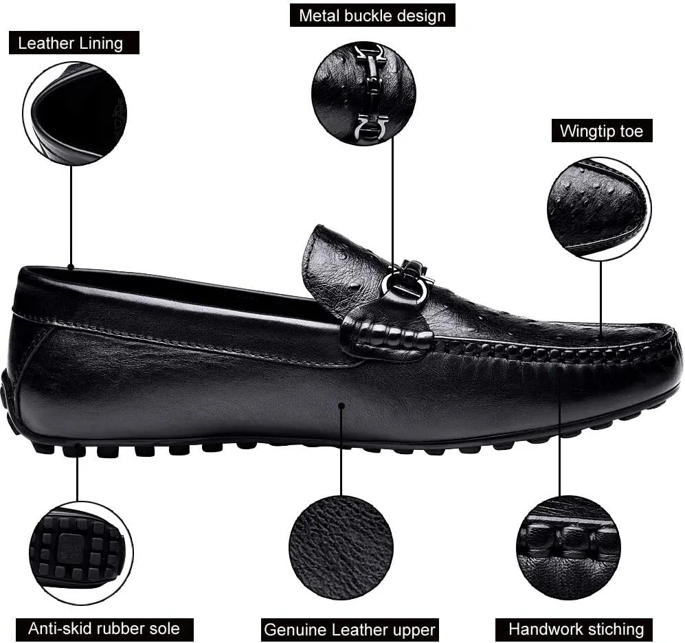 Mens's Loafers Genuine Leather Penny Loafers Slip on Casual Shoes Non Slip Lightweight Office Shoes