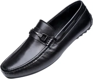 Mens's Loafers Genuine Leather Penny Loafers Slip on Casual Shoes Non Slip Lightweight Office Shoes