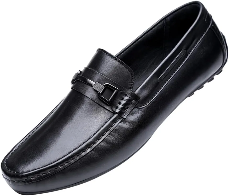 Mens's Loafers Genuine Leather Penny Loafers Slip on Casual Shoes Non Slip Lightweight Office Shoes