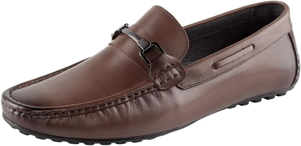 Mens's Loafers Genuine Leather Penny Loafers Slip on Casual Shoes Non Slip Lightweight Office Shoes