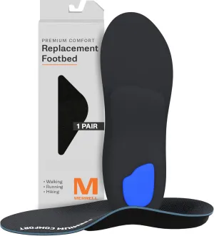 MERRELL Premium Comfort Insoles for Men - Orthotic Insoles with Slow Rebound Memory Foam & Semi-Rigid Cork Layer for support - Plantar Fasciitis Relief, Work Boot, Hiking/For Low to Medium Arch Height
