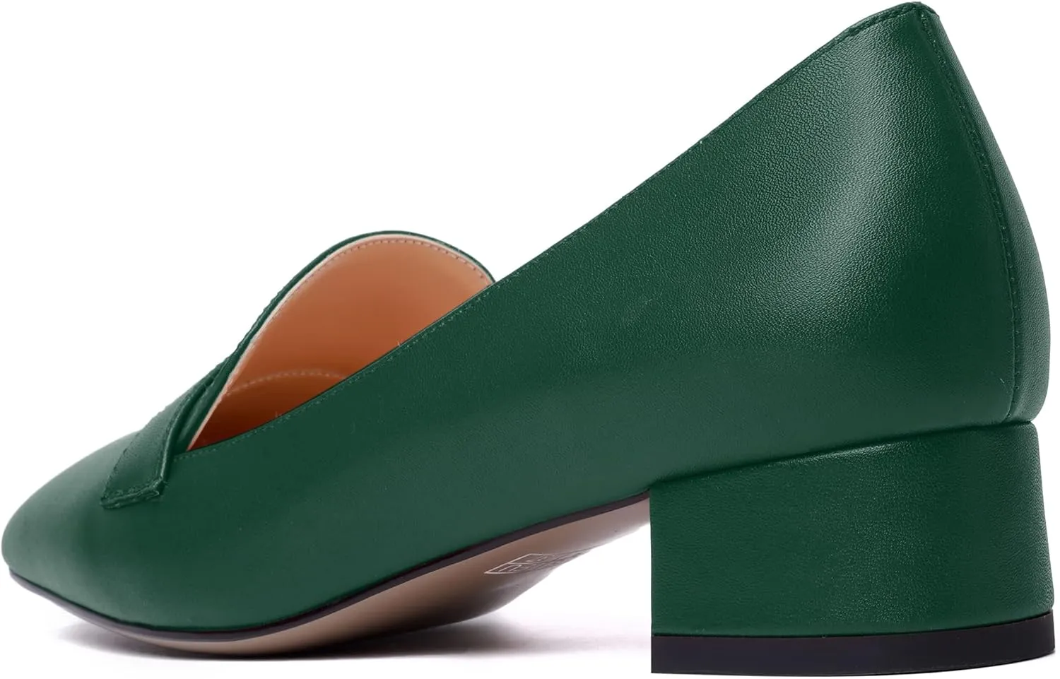 MERRORI Womens Matte Casual Office Slip On Square Toe Chunky Low Heel Loafers Shoes 0.5 Inch