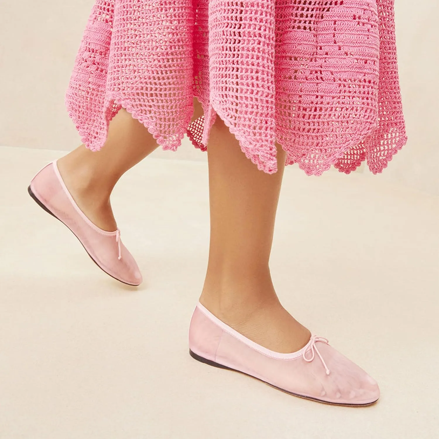 Mesh Ballet Flats for Women Elegant Bows Round Head Design Comfortable and Breathable Shoes Perfect for Weddings