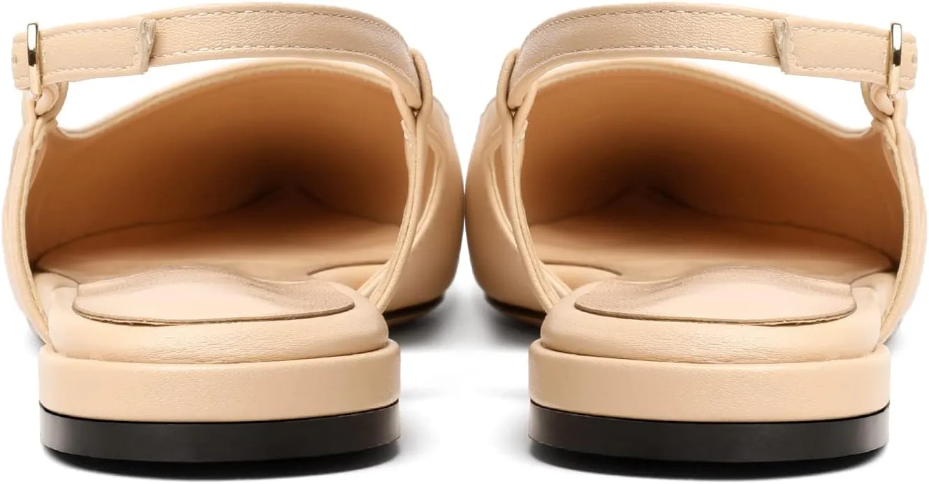 Mettesally Women's Pointed Toe Ballet Flat Shoes Cap Toe Classic Ballet Flats Walking Shoes Casual Formal Slip-On Flat Dress Shoes