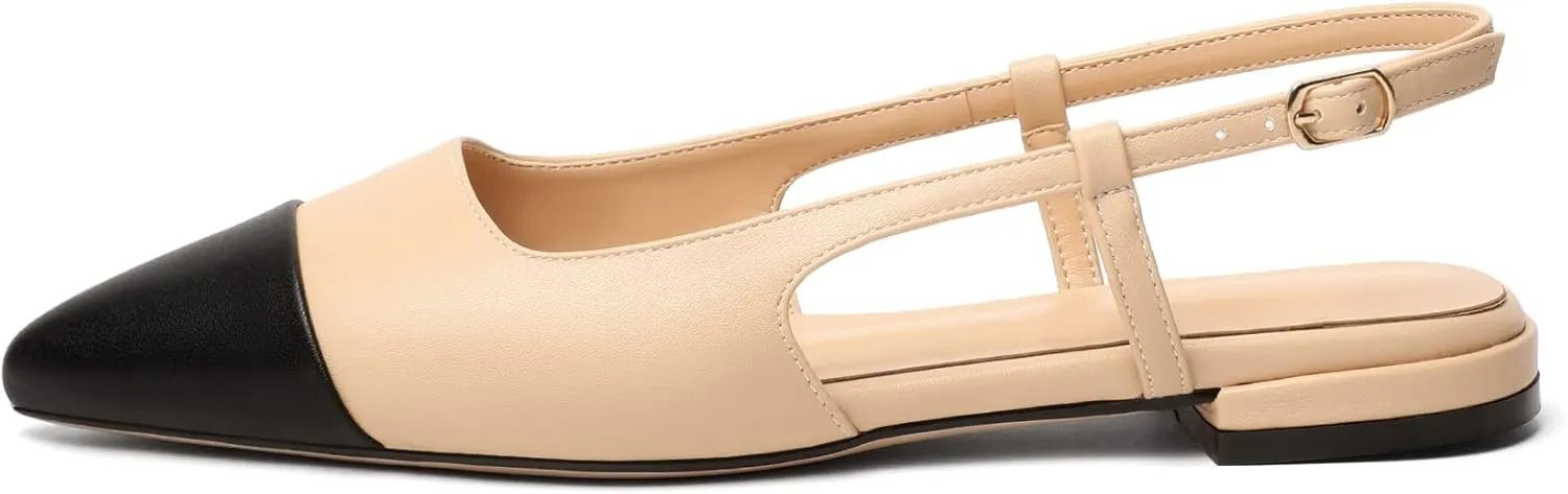 Mettesally Women's Pointed Toe Ballet Flat Shoes Cap Toe Classic Ballet Flats Walking Shoes Casual Formal Slip-On Flat Dress Shoes