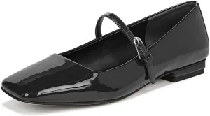 Milooey shoes Women's Closed Square Toe Mary Jane Flats Chunky Low Heels Adjustable Buckled Elegant Prom Party Formal Business Shoe Size 4-16 US