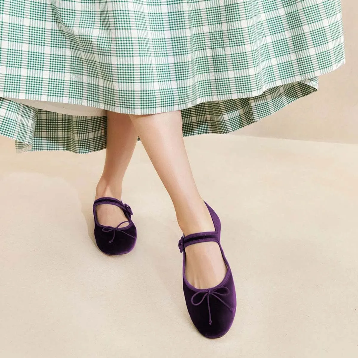 miss left Women Bowknot Ankle Strap Mary Jane Classic Closed Round Toe Ballet Flats Slip On Cozy Casual Dance Shoes Size 4-16 US