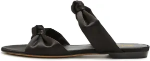 miss left Women Trendy Open Round Toe Two Knotted Straps Mules Comfortable Slip on Summer Casual Flat Sandals Size 4-16 US