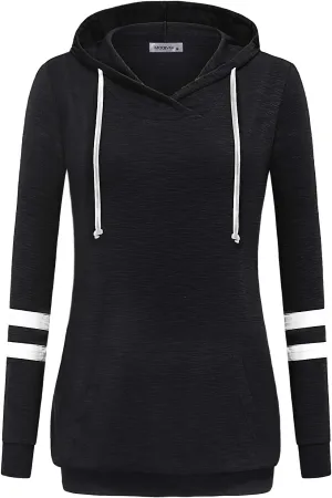 MOQIVGI Long Sleeve Shirt Lightweight Pullover Sweatshirt Hoodie with Kangaroo Pocket