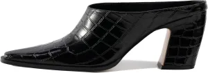 Mules for Women Chunky Heeled Mules Pointed Toe Clogs Slip on Heels Backless Loafers Work Office Casual Shoes