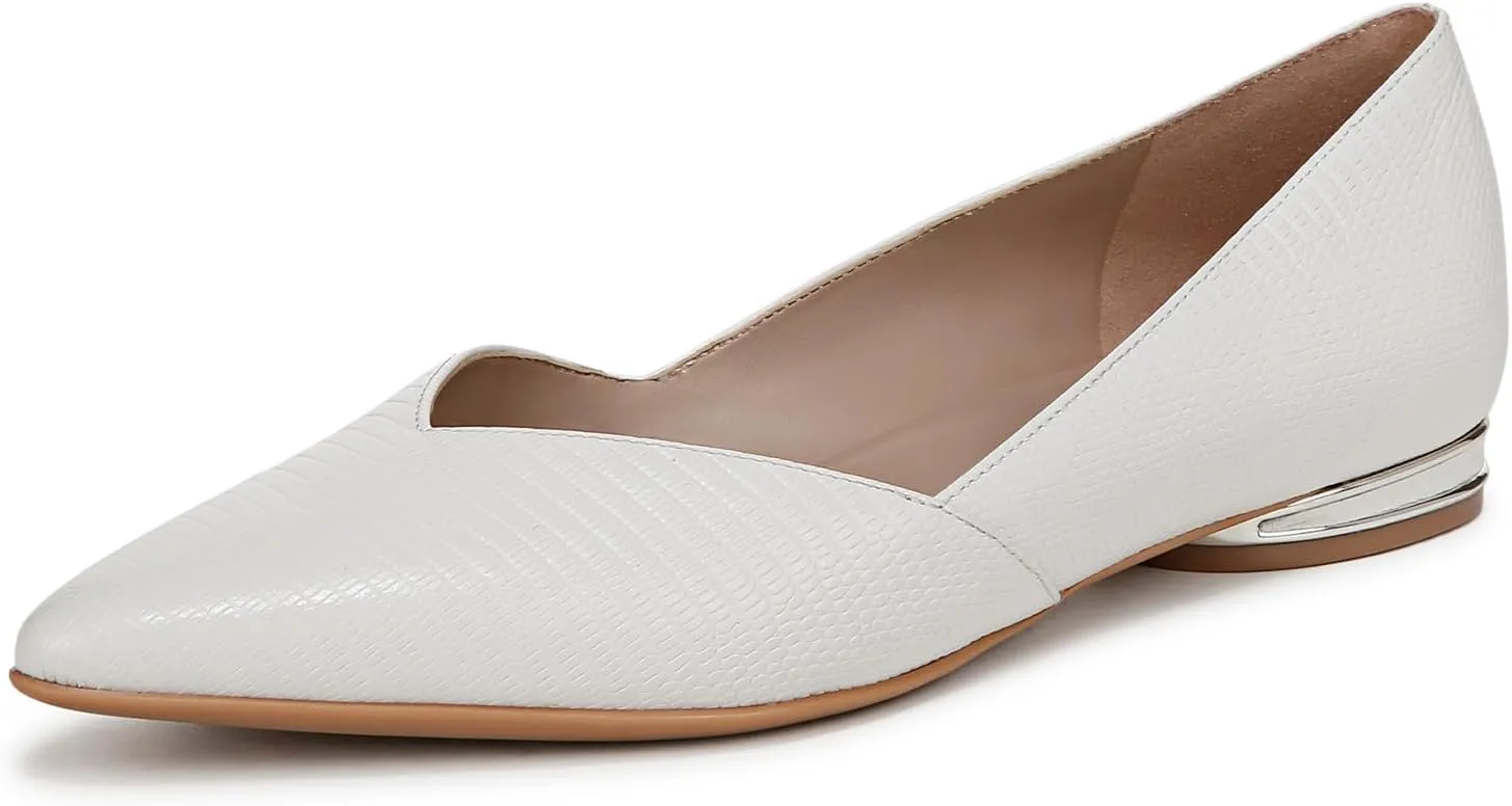 Naturalizer Womens Havana Ballet Flat Warm White Snake Print Leather 10 W