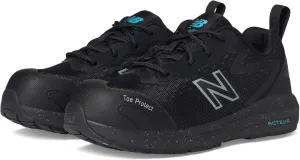New Balance Comfortable & Lightweight Work Shoes for Women, Electric Hazard, Puncture & Slip Resistant Industrial, Black/Aqua, 7 Wide