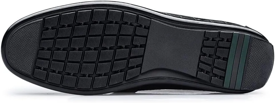 New Mens Loafers Shoe Moccasins Shoes Faux Crocodile Print Leather Slip Resistant Flat Heel Anti-slip Fashion Walking Slip-on