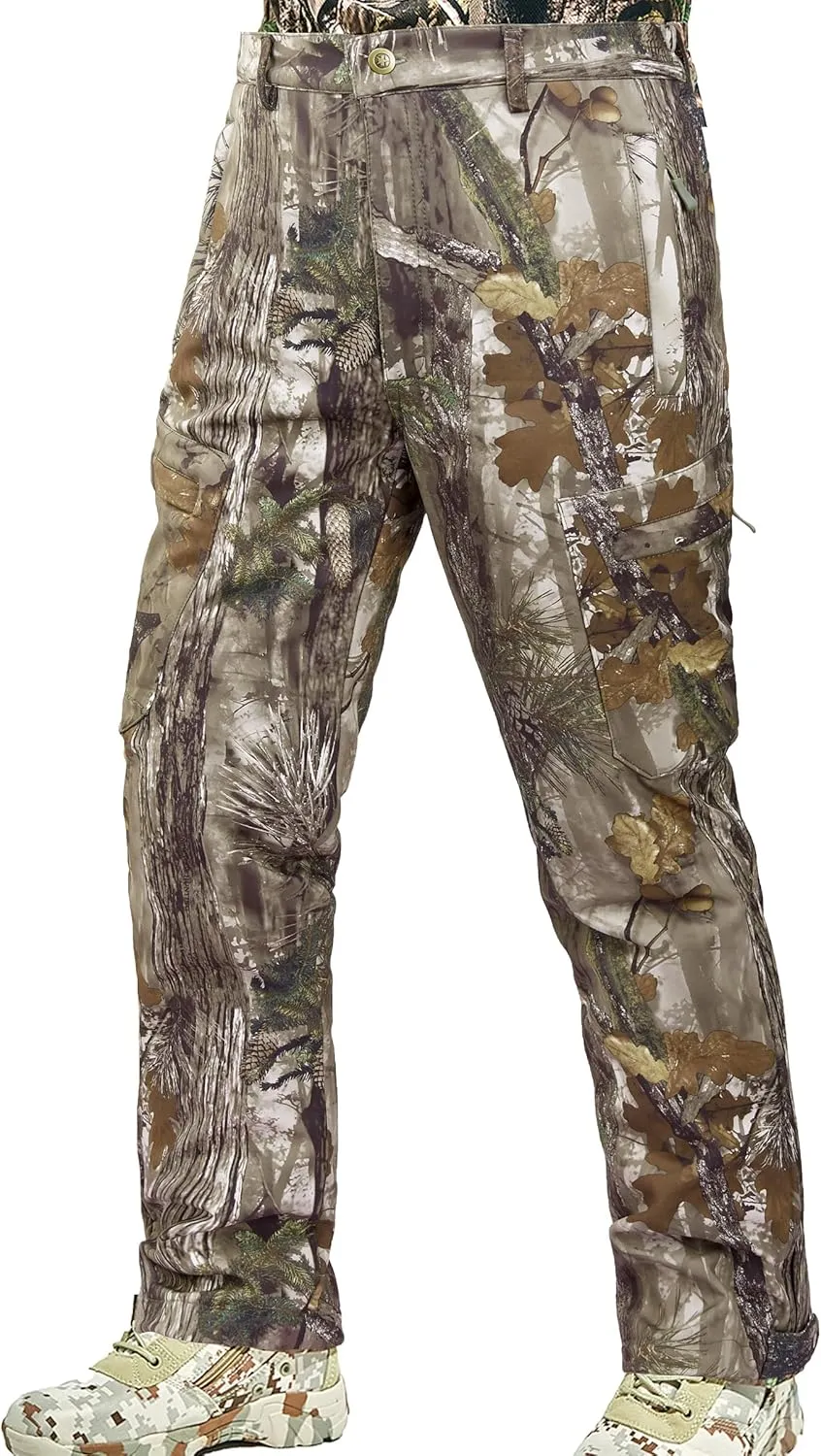 NEW VIEW Camo Hunting Pants for Men, Warm Fleece Lined, Quiet Water-Resistant Winter Clothes for Cold Weather