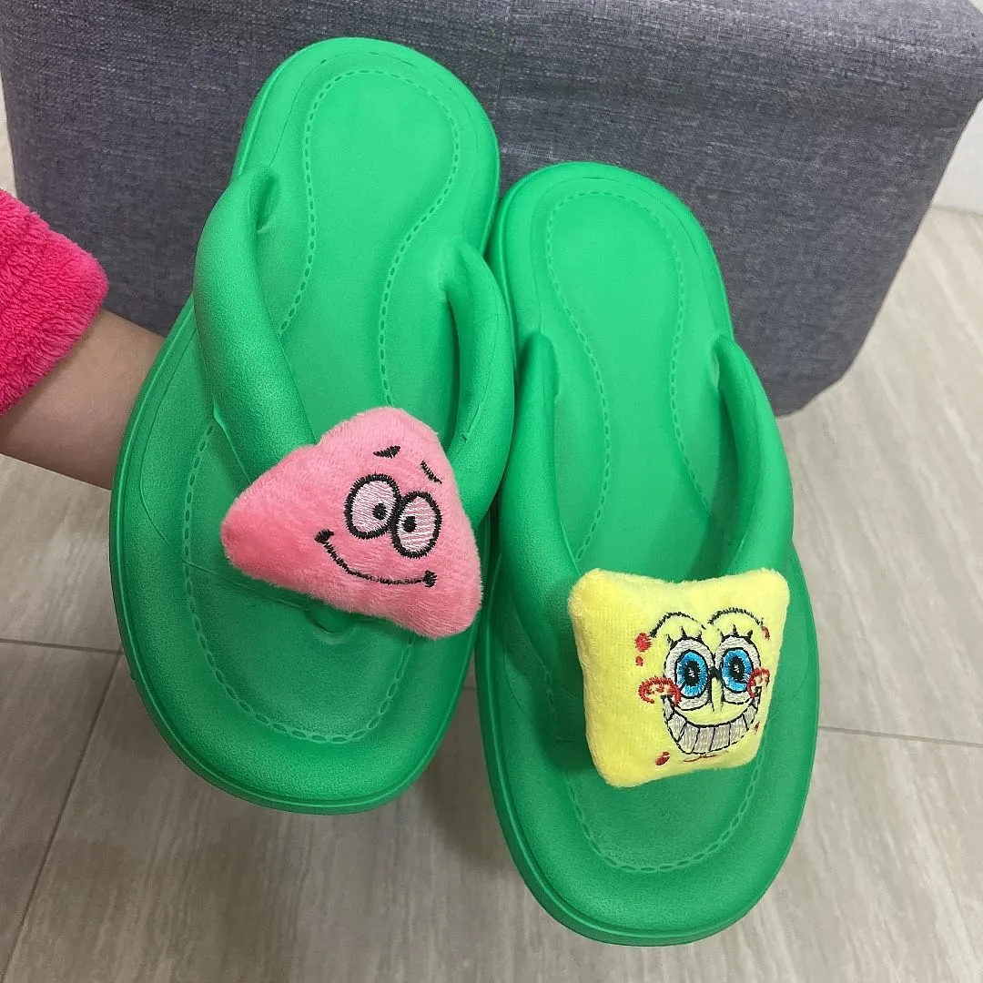 Non-Slip Slippers for Women Men, Cute Cartoon Flip flop Slippers for Indoor Outdoor,Soft Summer Indoor Outdoor Beach Cloudies Sandals