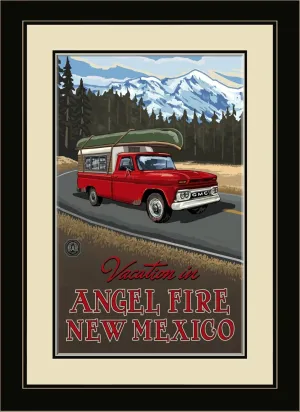 Northwest Art Mall PAL-1069 MFGDM PRTM Angel Fire New Mexico Pickup Road Trip Snow Framed Wall Art by Artist Paul A. Lanquist, 13 by 16-Inch