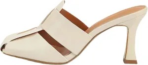 oiangi Womens Covered Toe Stiletto Sandals Summer Casual Square Toe Closed Toe Hollow Slip-on Thin Heel High Heels Slipper Elegant Comfy Ladies Shoes Tacón Alto