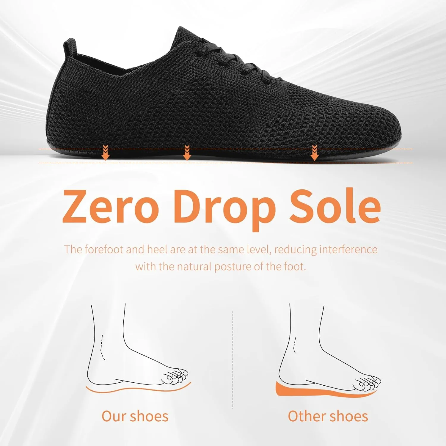 Oltyutc Women's Wide Minimalist Barefoot Shoes Zero Drop Tennis Running Shoes Slip On Walking Sneakers Gym Workout Trail Trainers