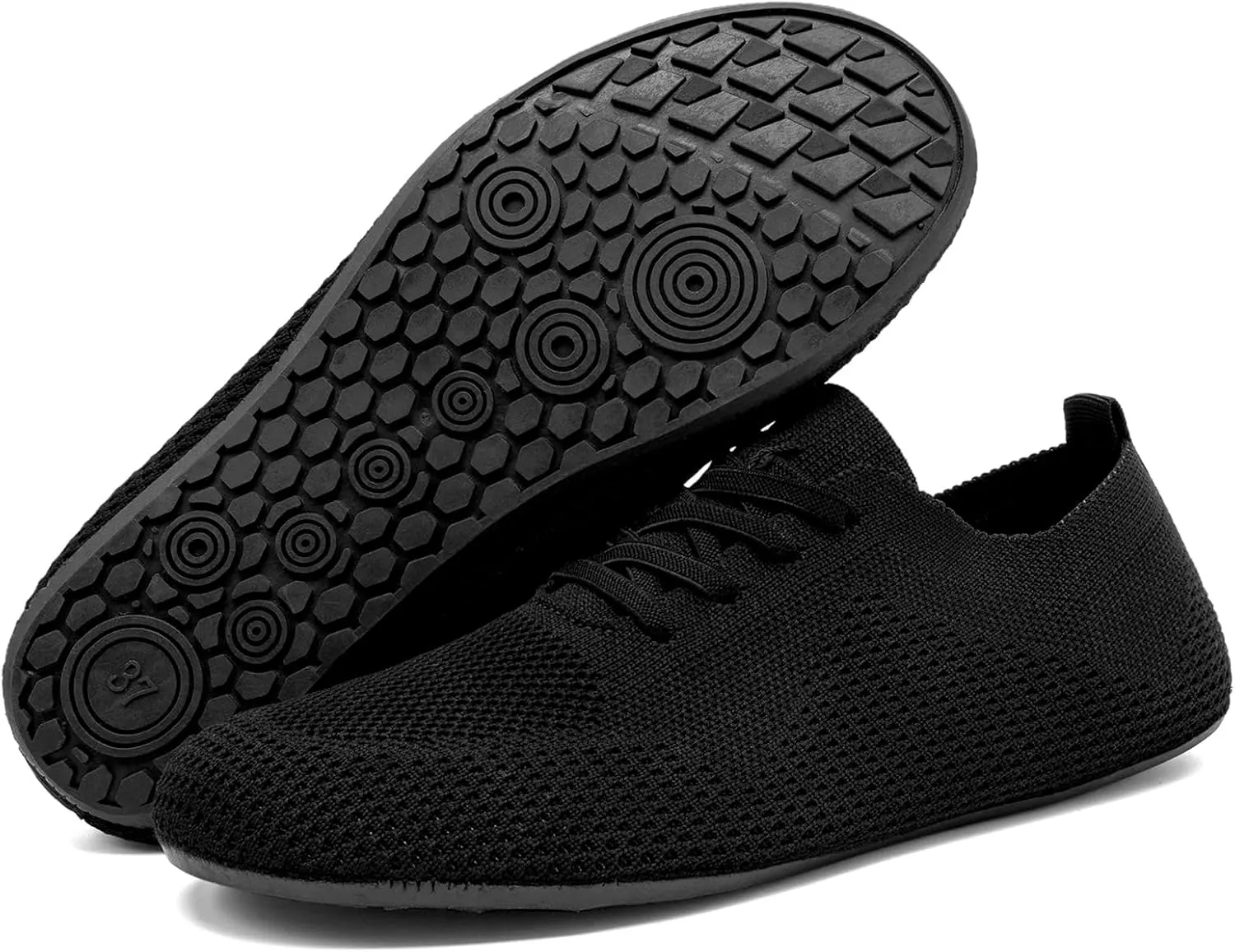 Oltyutc Women's Wide Minimalist Barefoot Shoes Zero Drop Tennis Running Shoes Slip On Walking Sneakers Gym Workout Trail Trainers