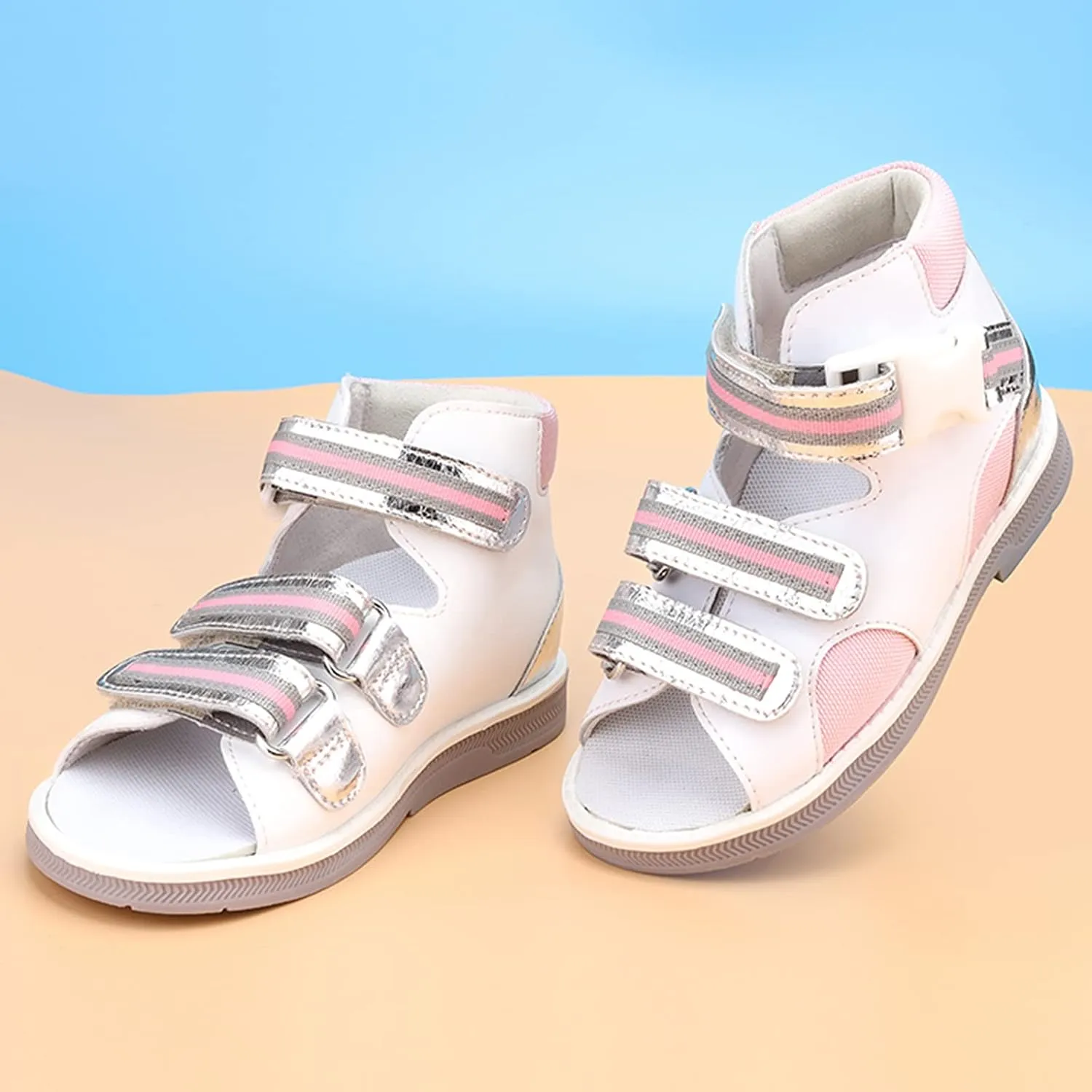 Orthopedic Sandals for Toddlers,Little Kids Leather Corrective Shoes with Arch and Ankle Support for Children's Foot Problems