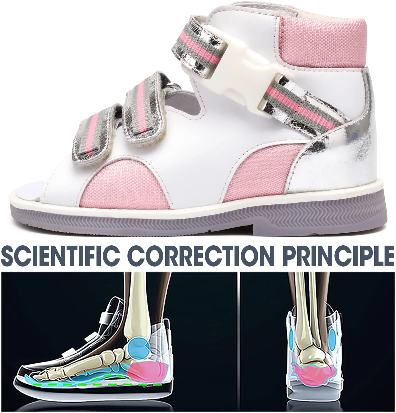 Orthopedic Sandals for Toddlers,Little Kids Leather Corrective Shoes with Arch and Ankle Support for Children's Foot Problems