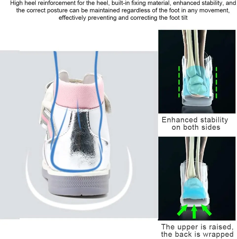 Orthopedic Sandals for Toddlers,Little Kids Leather Corrective Shoes with Arch and Ankle Support for Children's Foot Problems