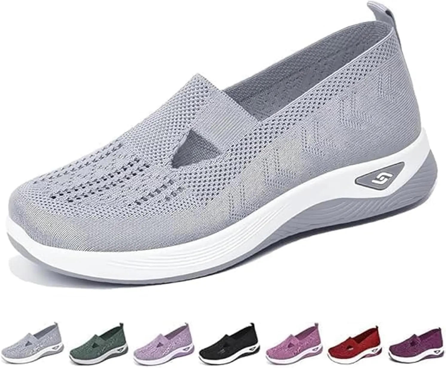 Orthopedic Shoes, Women's Comfortable Breathable Knitted Sneakers, Woven Cut-Out Orthopedic Soft Arch Support Walking Shoes