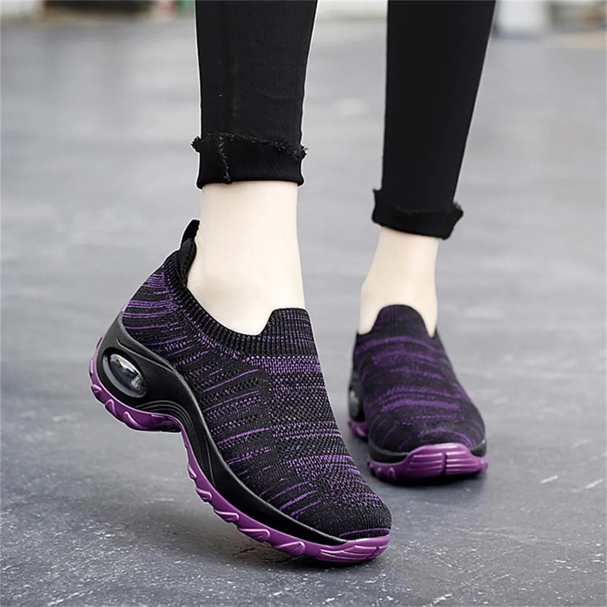 Orthoture Women's Shoes,Air Cushion Slip On Walking Shoes,Arch Support Comfort Breathable Mesh Orthopedic Platform Sneakers