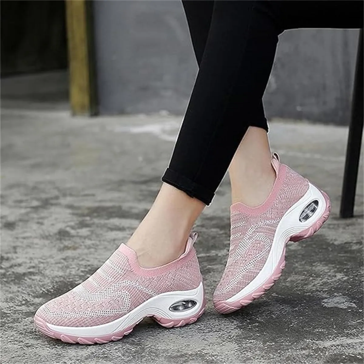 Orthoture Women's Shoes,Air Cushion Slip On Walking Shoes,Arch Support Comfort Breathable Mesh Orthopedic Platform Sneakers