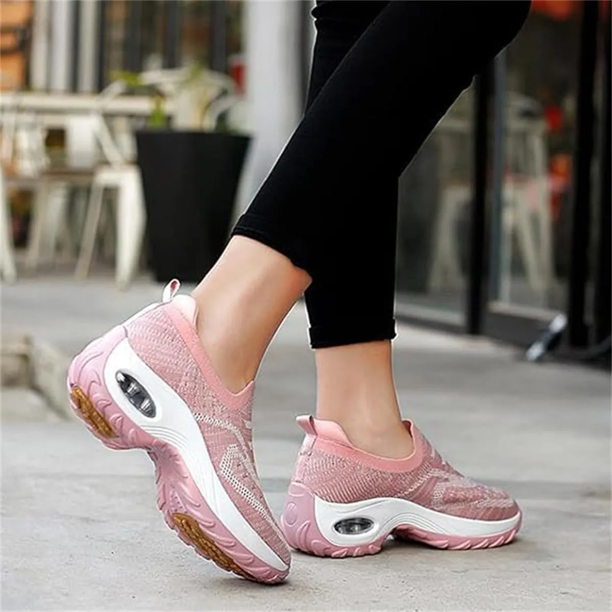 Orthoture Women's Shoes,Air Cushion Slip On Walking Shoes,Arch Support Comfort Breathable Mesh Orthopedic Platform Sneakers