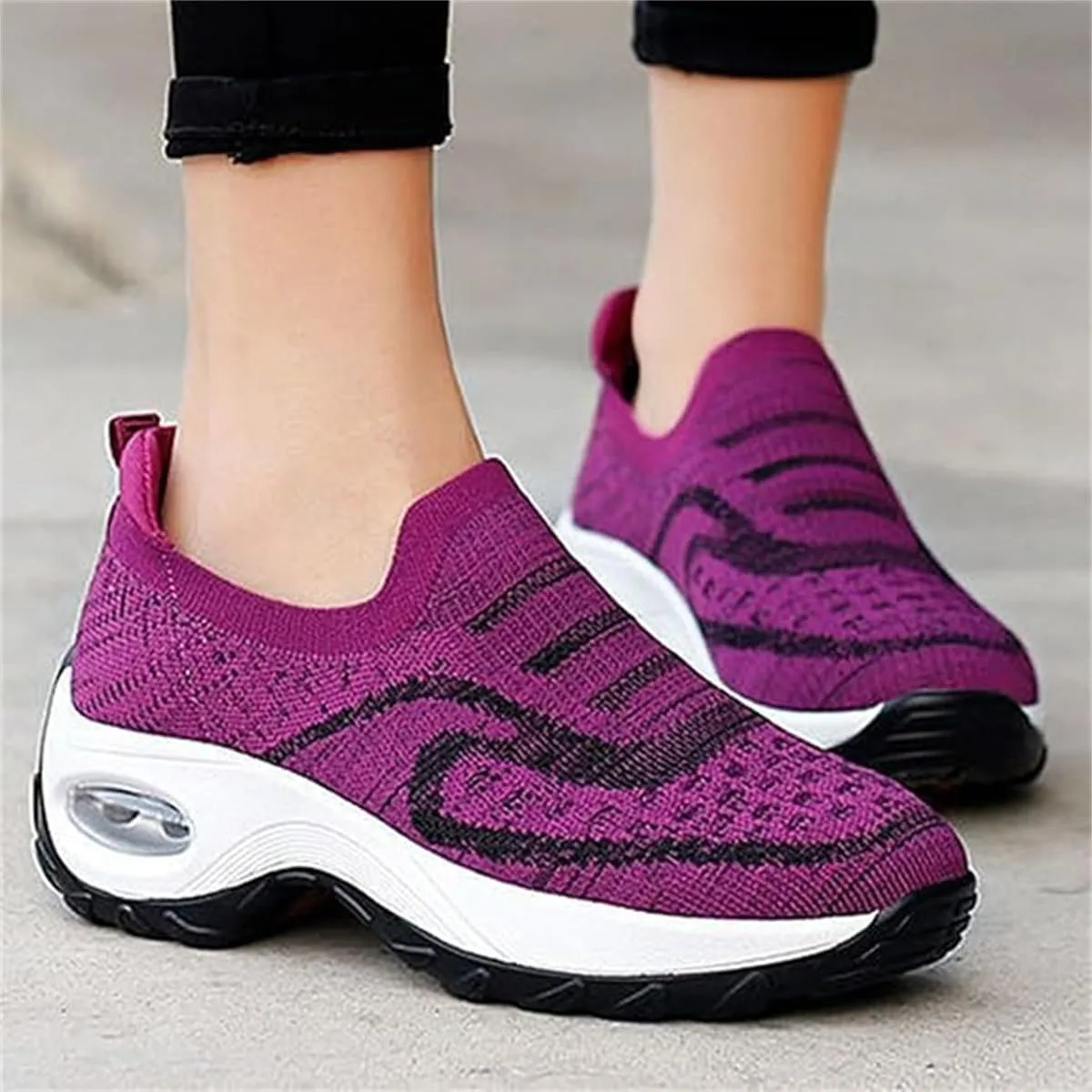 Orthoture Women's Shoes,Air Cushion Slip On Walking Shoes,Arch Support Comfort Breathable Mesh Orthopedic Platform Sneakers