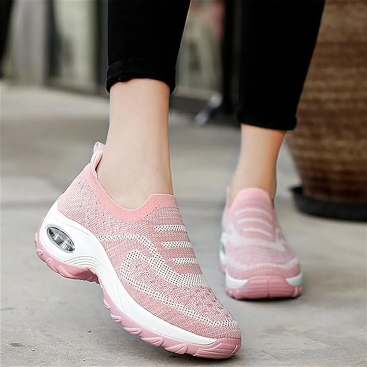 Orthoture Women's Shoes,Air Cushion Slip On Walking Shoes,Arch Support Comfort Breathable Mesh Orthopedic Platform Sneakers