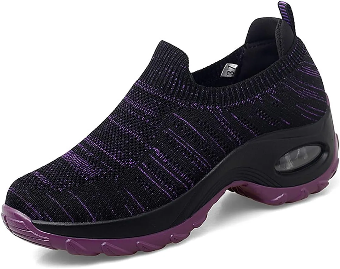 Orthoture Women's Shoes,Air Cushion Slip On Walking Shoes,Arch Support Comfort Breathable Mesh Orthopedic Platform Sneakers