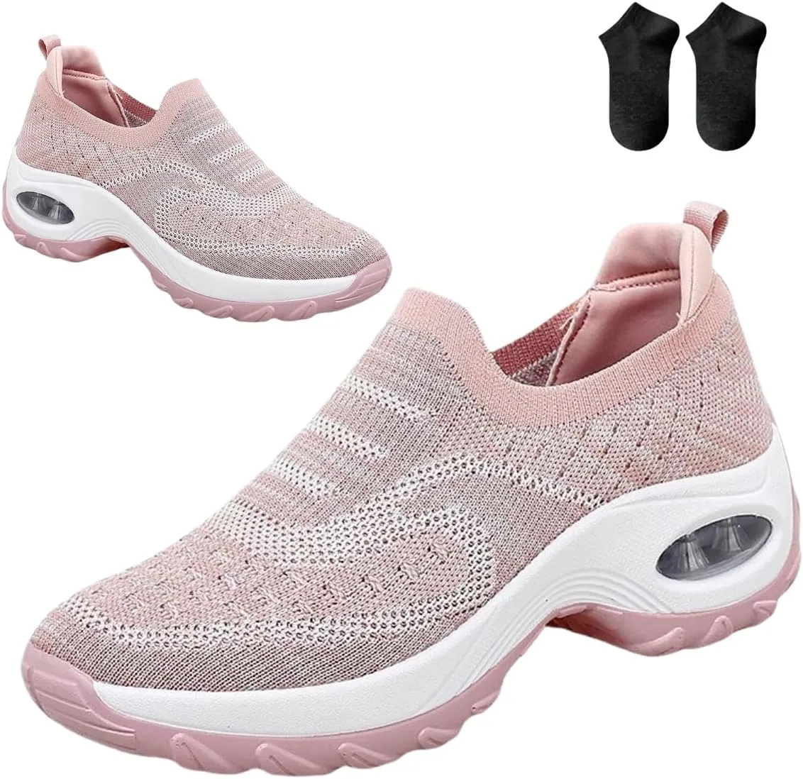 Orthoture Women's Shoes,Air Cushion Slip On Walking Shoes,Arch Support Comfort Breathable Mesh Orthopedic Platform Sneakers