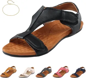 Orthowalkway Women's Comfy Orthotic Sandals, Women's Comfortable Walking Shoes Orthopedic Sandals with Arch Support