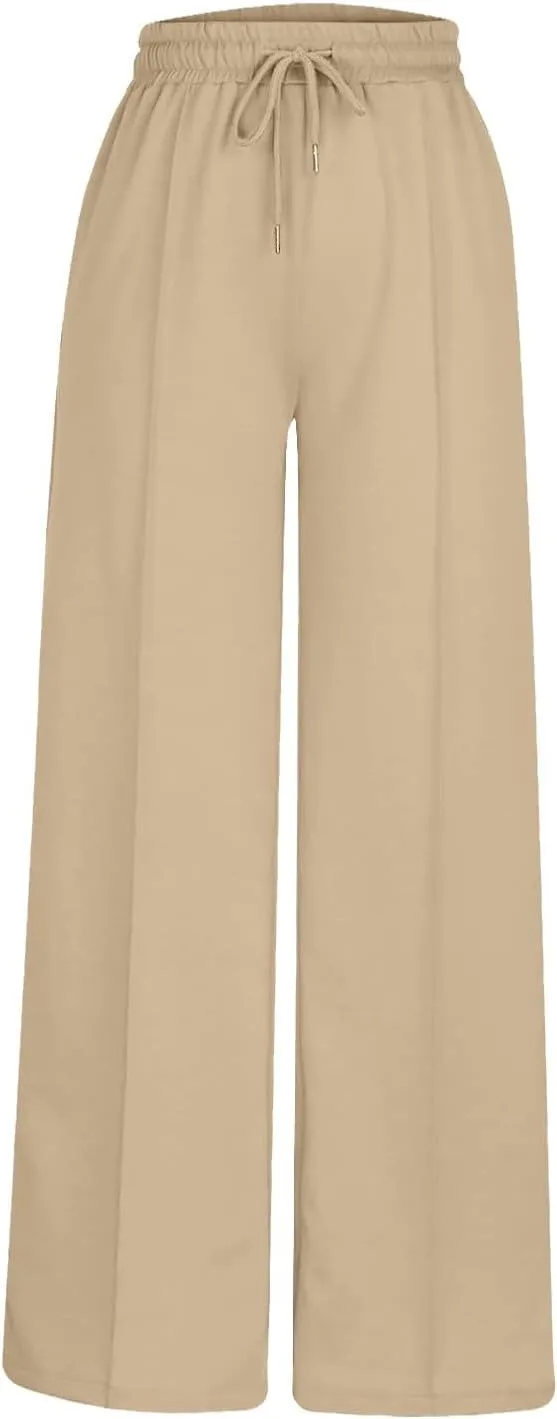 Oversized Wide Leg Sweatpants Women Elastic Drawstring Straight Leg Sweatpants Low Waisted Baggy Lounge Pants Pocket