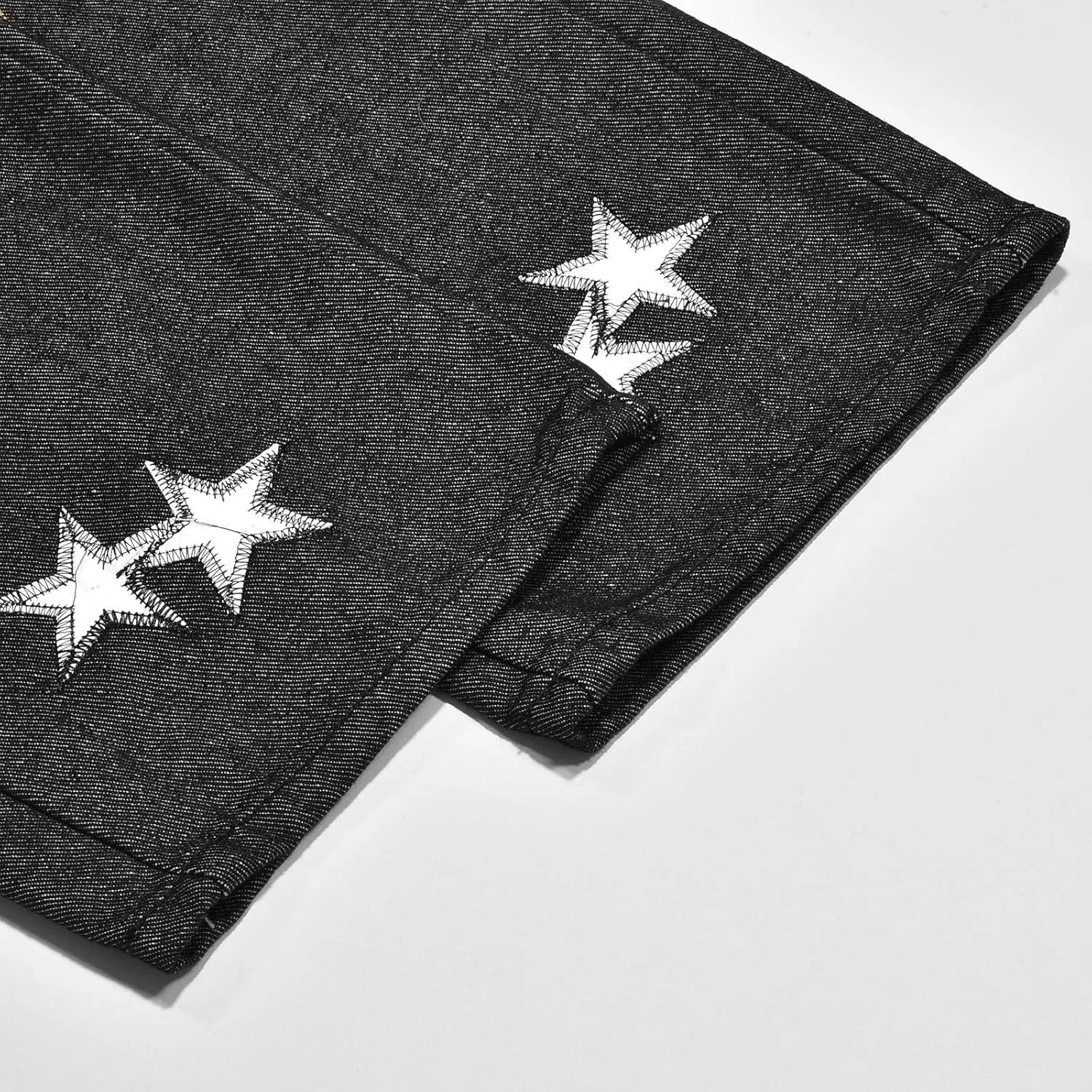 PGOJUNI Men's Black Baggy Jeans Hip Hop Loose fit 90s Vintage Cargo Denim Pants Fashion Dance Skater Skateboard Pants