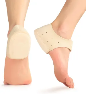 Plantar Fasciitis Heel Cup Protectors - Promifun Heel Cups for Heel Spur,Achilles Tendinitis,Cracked Heels,Heel Pain Relief Products - Gel Heel Cushion Pads,Beige,Small(W 4.5-9 / M 5-8)
