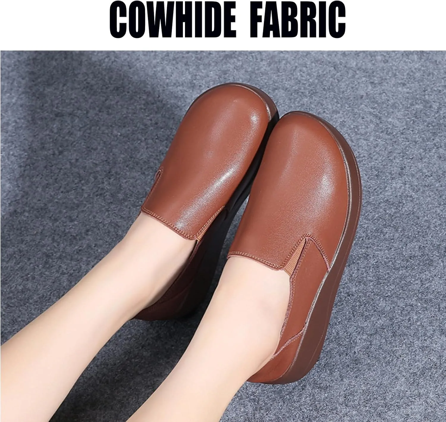 Platform Slip-On Rocker Sneakers for Women Arch Support Walking All Day Fashion Wide Round Toe Comfort Thick Wedge Loafers Casual Daily Work Walking Shoes