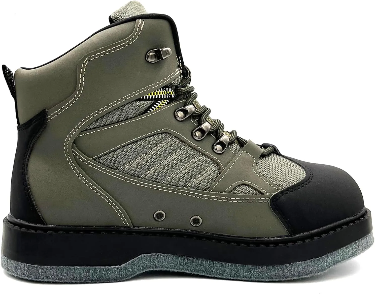 Pro Fishing Wading Boots for Men with Felt Bottom Wader Boots for Fly Fishing Strong Grips Rustfree Eyelets