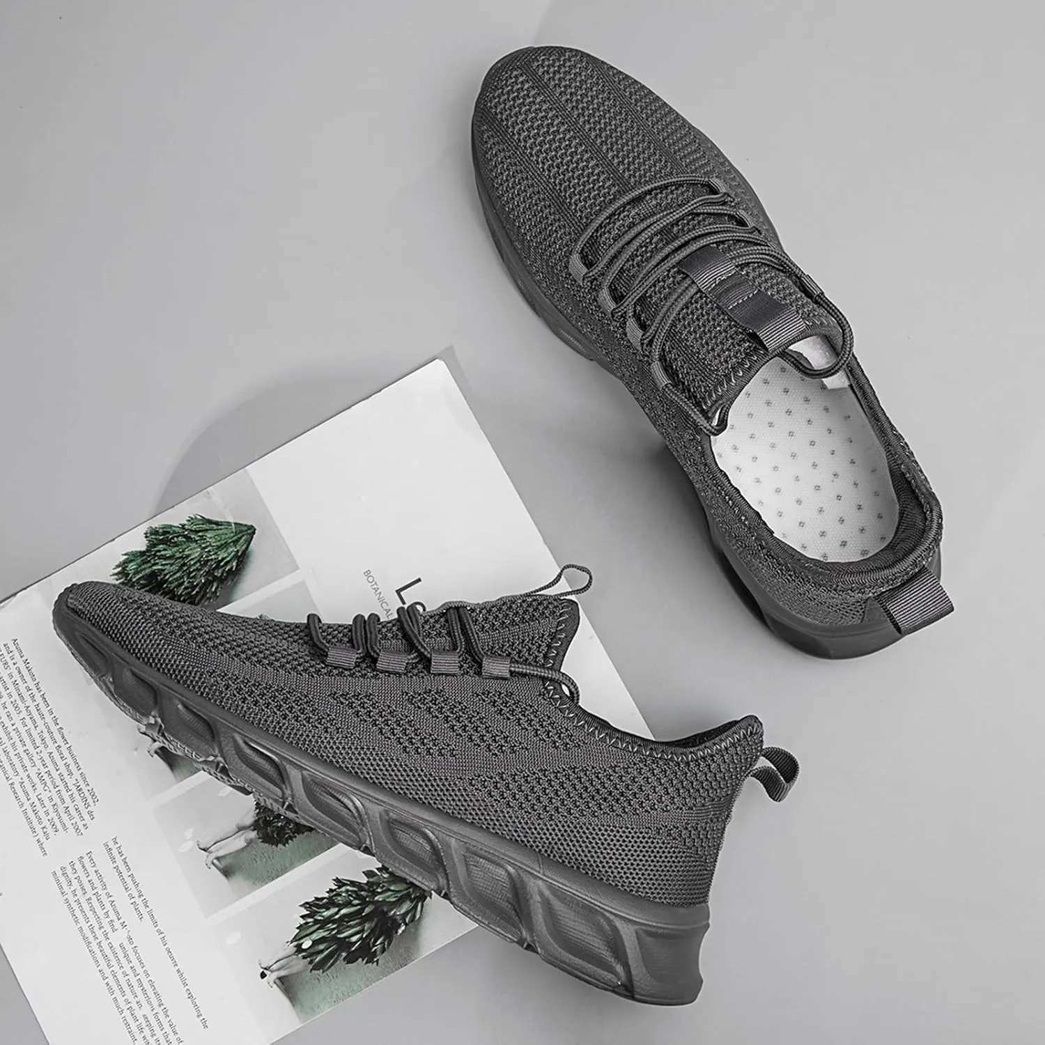QIJGS Mens Running Shoes Tennis for Men Fashion Workout Athletic Gym Mesh Lightweight Sports Casual Sneakers