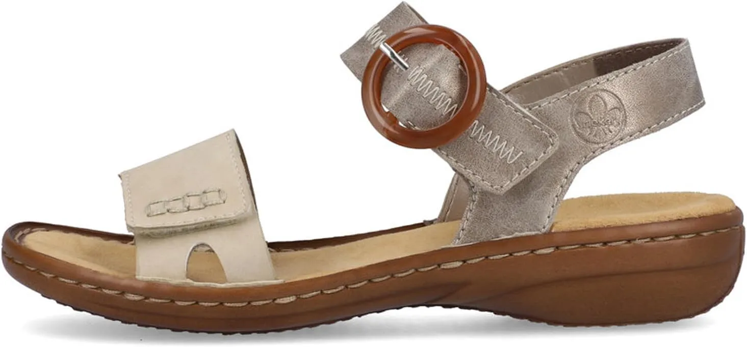Rieker 608Z3 Regina Women's Sandals – Adjustable Strap for a Secure Fit - Shock-Absorbing & Lightweight Sole for Comfort and Support – Fashionable Everyday Wear