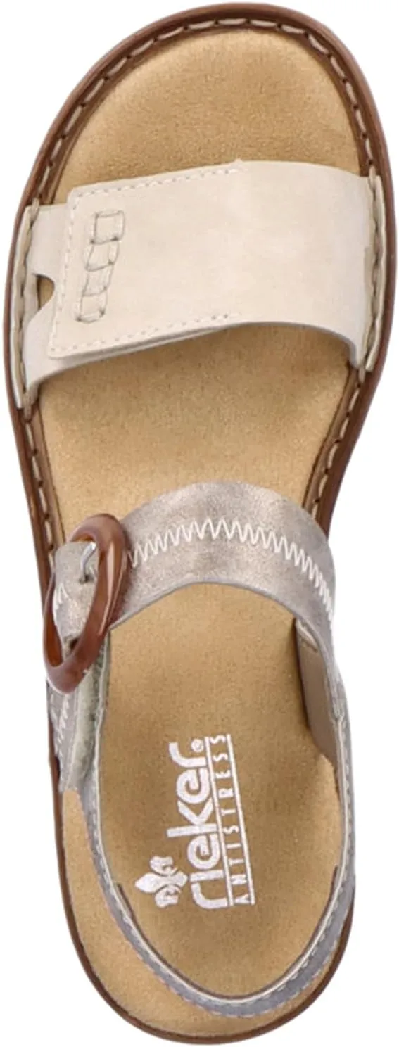 Rieker 608Z3 Regina Women's Sandals – Adjustable Strap for a Secure Fit - Shock-Absorbing & Lightweight Sole for Comfort and Support – Fashionable Everyday Wear