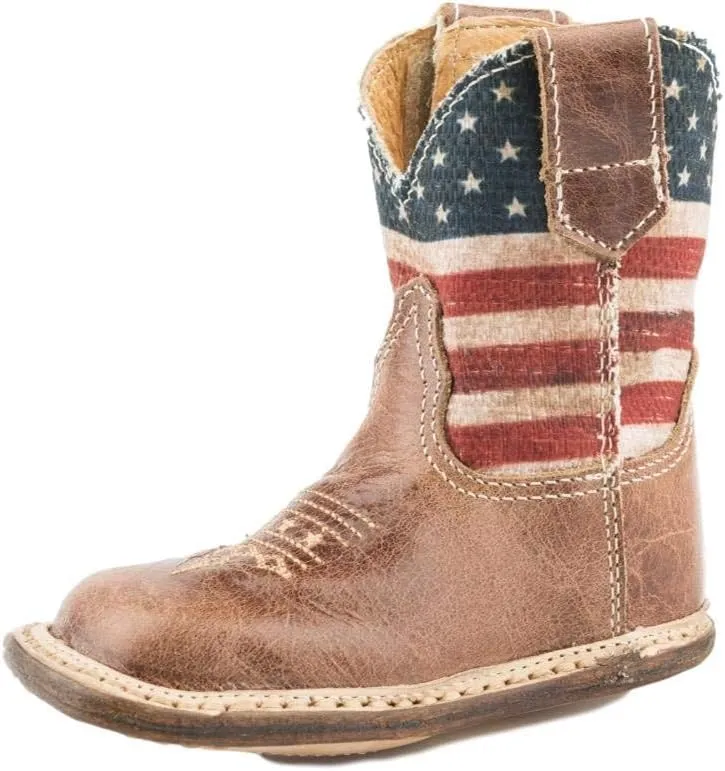 ROPER Infant Boys Cowbaby Patriotic Square Toe Casual Boots Ankle - Brown