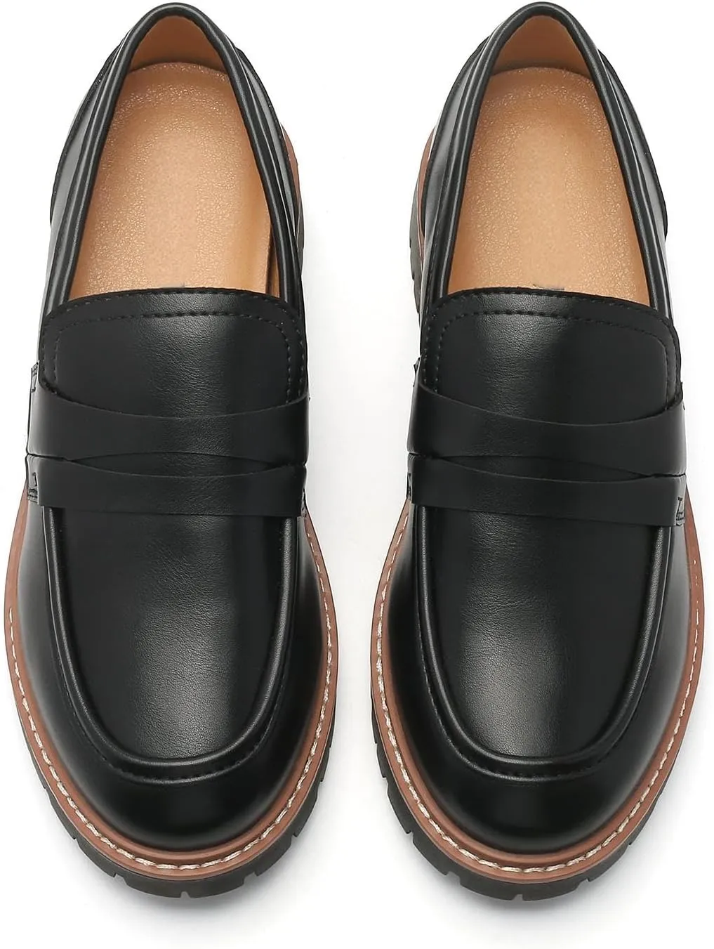 Round Toe Chunky Loafers Women Platform Loafers for Women